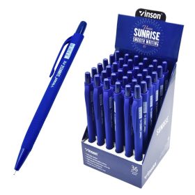   Golyóstoll nyomógombos 0,7mm Vinson Sunrise P12 kék test displ 36 db/display