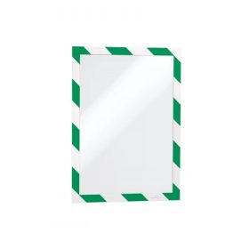   Infókeret A4, öntapadó mágneses záródás 2 db/csomag, Durable Duraframe® Security, zöld/fehér