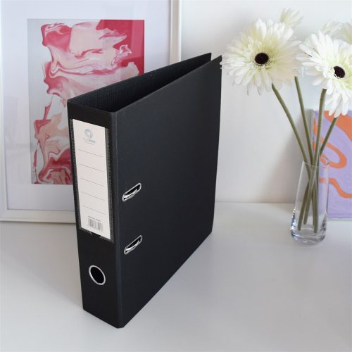 Iratrendező A4, 7,5cm, két oldalt PP borítás, Bluering® Premium fekete